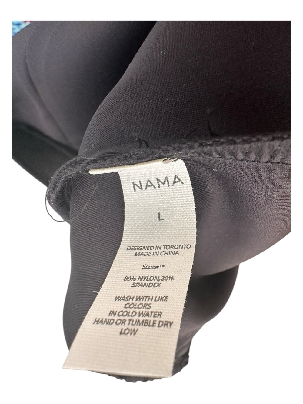 Nama Scuba Pintuck Pants Black Size Large High Rise Stretch Straight Leg New - Picture 12 of 13